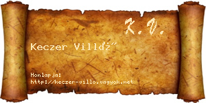 Keczer Villő névjegykártya